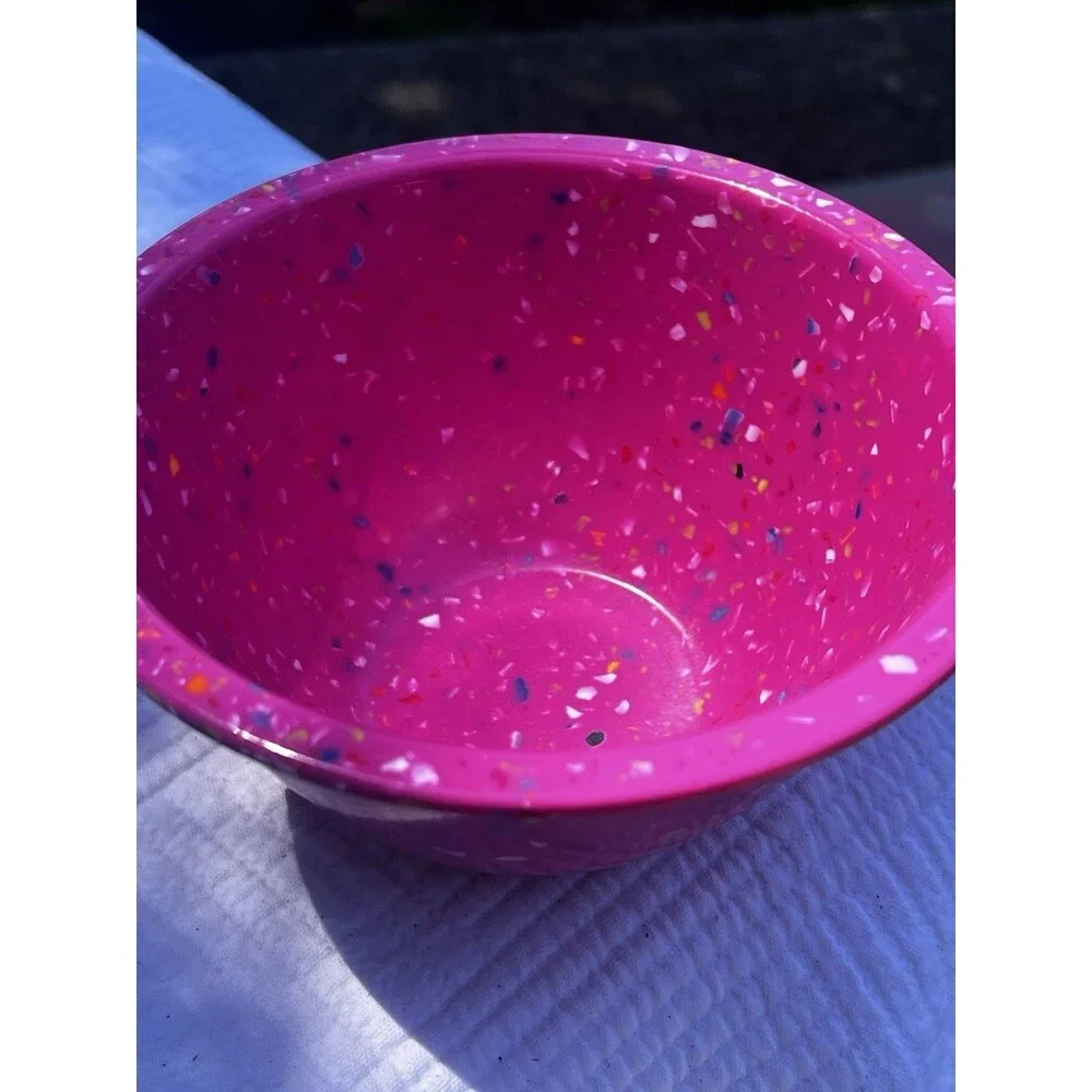 Zak! Designs Speckled Confetti Dopamine Hot Pink Mixing Bowl Melamine 5.50